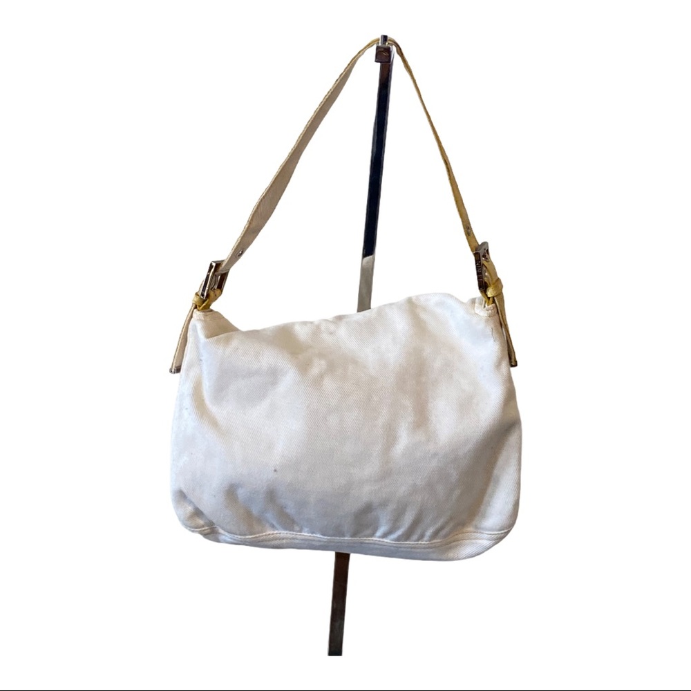 vintage Fendi white denim baguette bag snake - Picture 2 of 7